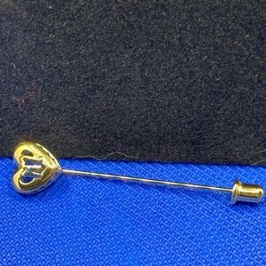 Nina Ricci gold and crystal heart pin